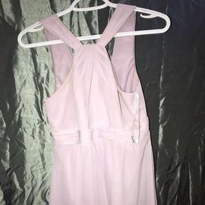 David Bridals mini purple dress